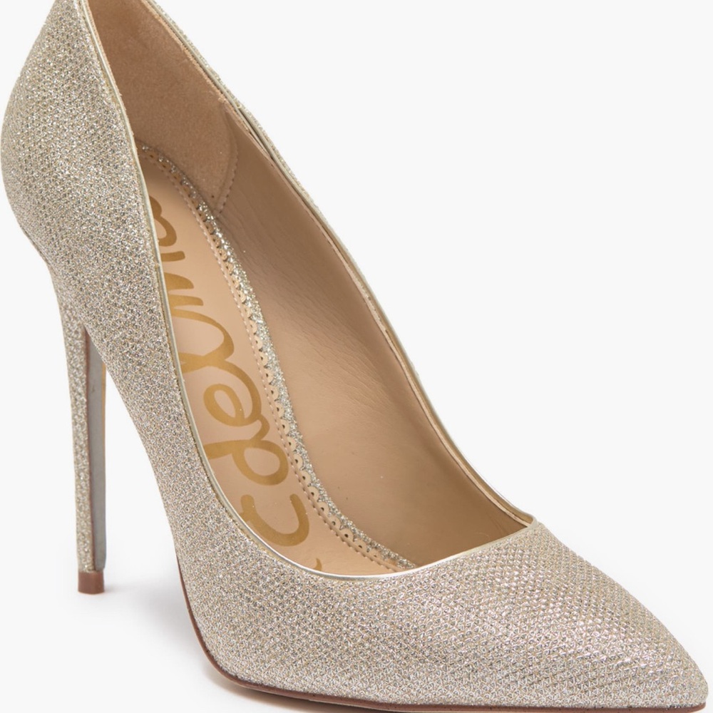 Sam Edelman Gold Mesh Stiletto